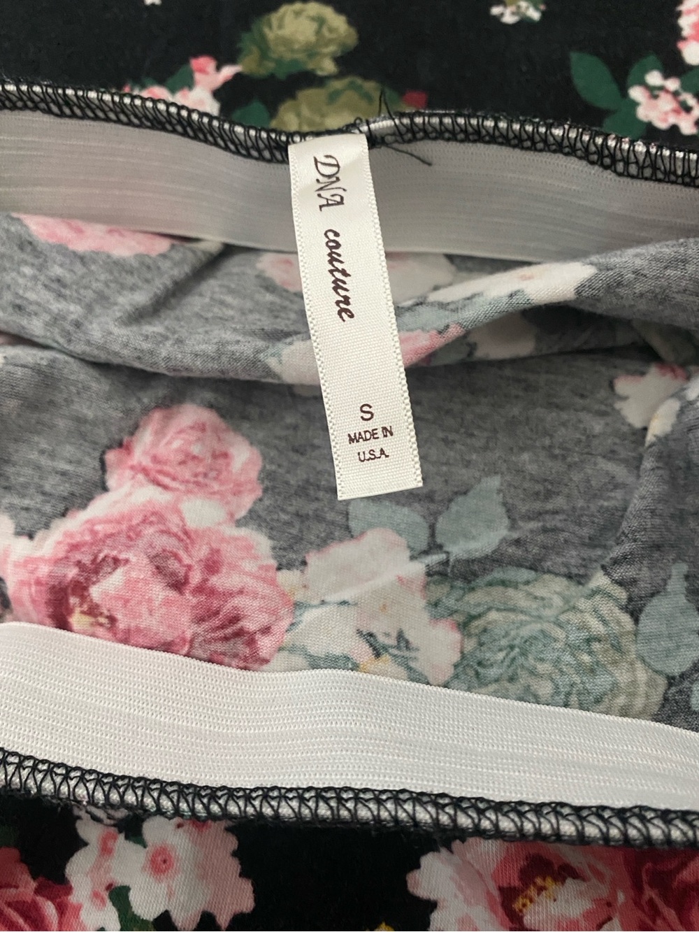 DNA couture Black Pencil Skirt with Pink & Yellow Rose Print - Picture 2 of 5